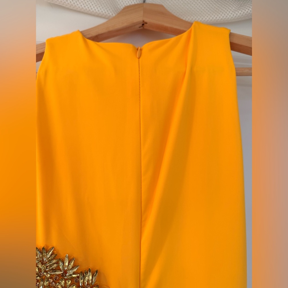 NWOT BRONX AND BANCO Camila Yellow Rhinestone Cutout Maxi Dress - Picture 14 of 15